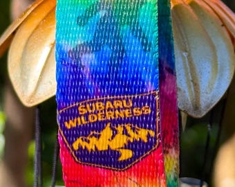 Hippie Wilderness Keychain Strap | Topographic Map Sasquatch Design | Subaru Adventure Accessory | Wilderness Edition Gift