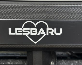 Subie LESBARU Heart License Plate Delete – Laser-Cut Acrylic Front Plate Delete Cover for WRX, STI, Crosstrek, Outback, Subaru Accessory