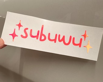 Subuwu sticker - Car Sticker - Subaru Car Decal - Bumper Sticker - JDM Sticker - Subaru Sticker - Subaru Decal - Tuner Sticker- Subuwu Decal