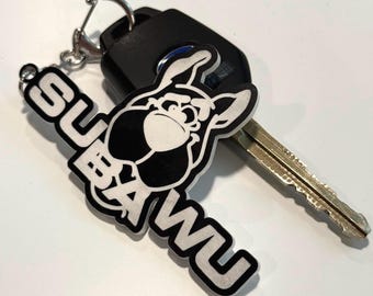 Subie Keychain –  Acrylic Keychain for Subaru Fans – Cute Car Accessory – Laser Cut JDM Key Tag