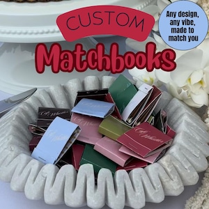 Match Books Personalised Wedding Favours, Business Branding, Party Favours, Housewarming Gifts, birthdays, showers, special occasion
