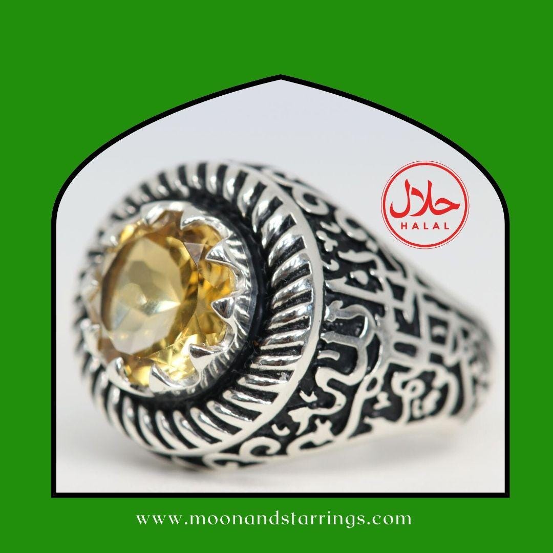 Islamic Stone Rings Islamic Ring, Muslim Ring, Islamic Gift, Eid Gift, Muslim Gift ...