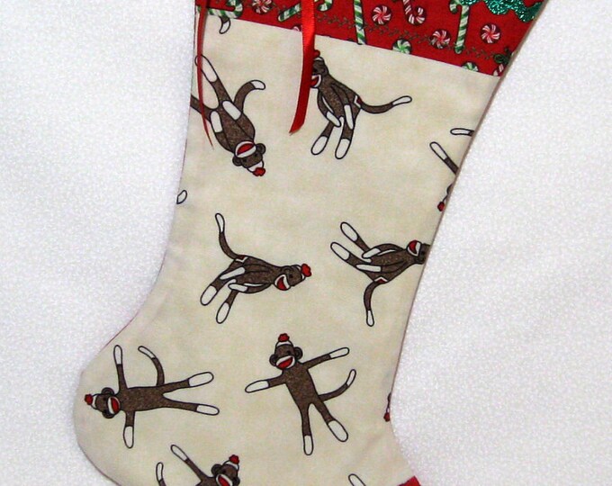 Adorable Sock Monkey Christmas Stocking Etsy
