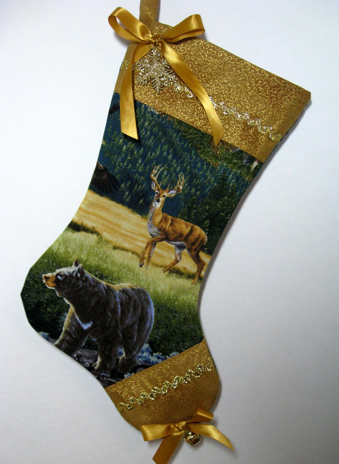 Deer Christmas Stocking Nature Lover Gift OOAK Etsy