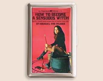 Retro How to Become A Sensuous Witch Cigarette Case, Vintage Purse Joint Holder, Metal Box, Zigarettenetui, Father's Day Gifts