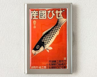 Vintage 1930 Japanese Buy Domestic Poster Art Credit Card Holder Wallet Business Card Case Mini Card Case Vintage Gift