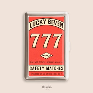 Lucky Seven 777 Cigarette Case, Vintage Purse Joint Holder, Metal Box, Zigarettenetui, Father&#39;s Day Gifts
