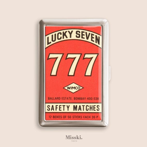 Lucky Seven 777 Cigarette Case, Vintage Purse Joint Holder, Metal Box, Zigarettenetui, Father's Day Gifts