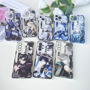 Genshin Impact Arlecchino Furina Navia Neuvillette Wanderer Coque de téléphone pour iPhone 15 Pro Max 14 13 Samsung Galaxy S24 Ultra S23 S22 S21 FE