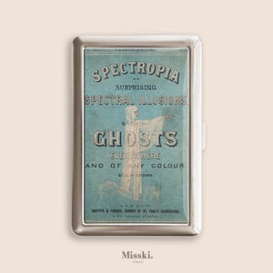 Portasigarette con poster del libro dei fantasmi di Spectropia, portasigarette vintage, scatola di metallo, Zigarettenetui, regali per la festa del papà