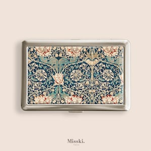 Portasigarette Honeysuckle di William Morris, portasigarette vintage, scatola di metallo, Zigarettenetui, regali per la festa del papà