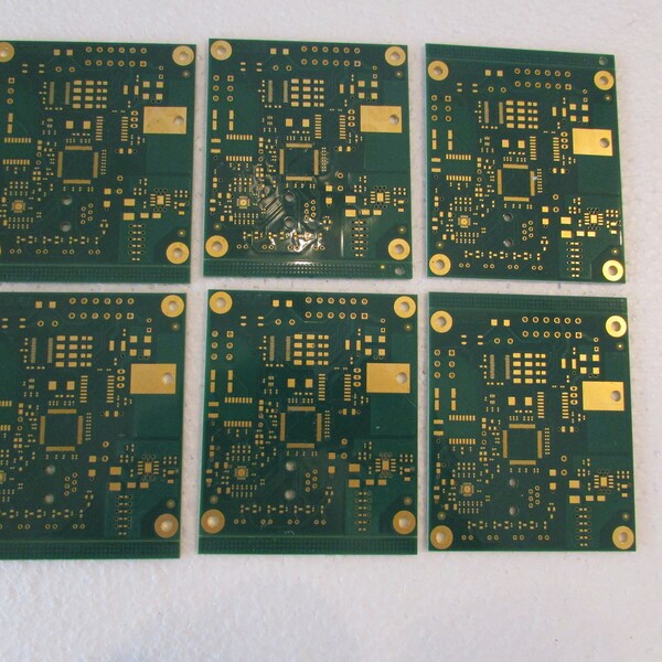 6 zielonych płytek drukowanych z wkładką ze złoceniami 3" x 3 1/4" PCB