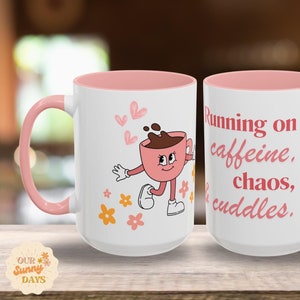 Retro Coffee Lover Gift for Mom Life Mug Birthday Gift for Mom Coffee Mug Tired Mom Gift Funny Quote Coffee Cup Mom Gift Idea Mother’s Day