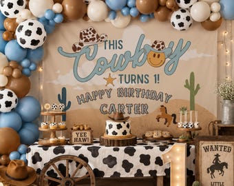 Personalized Cowboy Birthday Banner Name Sign Custom Banner Western Birthday Party Custom Cowboy Party Sign Rodeo Theme Party Decor