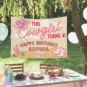Personalized Cowgirl Birthday Tapestry