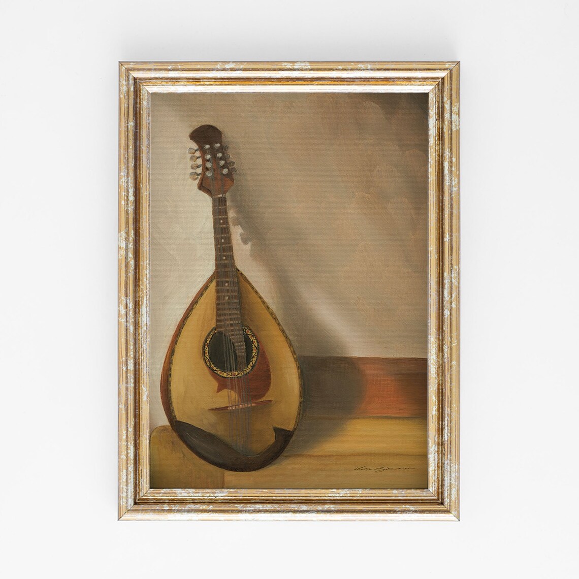 Artwork Withtraditional String Instruments Bouzouki Greek Unframed Art Greek Music Wall Themed String Instrument ...