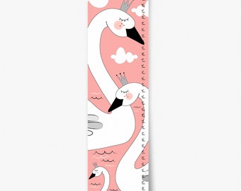 Growth Chart, Swan Growth Chart, Pink Swan Growth Chart, Custom Growth Chart, Custom Pink Growth Chart, Canvas Growth Chart