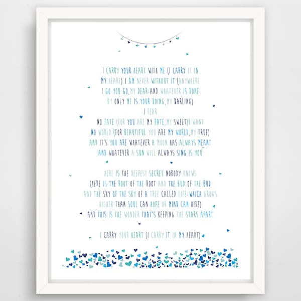 I Carry Your Heart Wall Art - Etsy