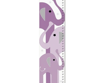 Growth Chart, Elephant Growth Chart, Purple Elephant Growth Chart, Custom Growth Chart, Custom Pink Growth Chart, Canvas Growth Chart