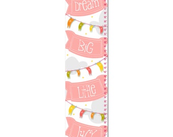 Personalized Girls Growth Chart: Dream Big Canvas Decor