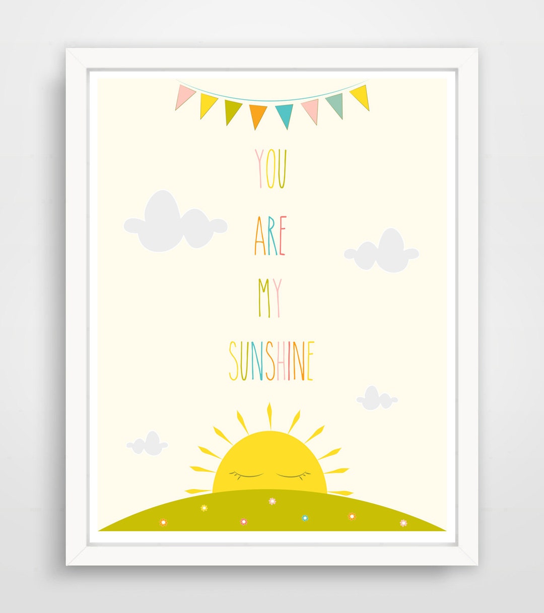 You Are My Sunshine Rainbow Nursery Decor / Kids Wall Art Etsy