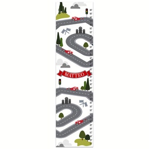 Boys Growth Chart, Canvas Growth Chart, My Racetrack Growth Chart, Race Cars Wall Art, Boy Nursery