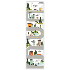 Boys Growth Chart, Canvas Growth Chart, My Town Growth Chart, Cars and Trucks Wall Art, Boy Nursery