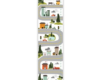 Boys Growth Chart, Canvas Growth Chart, My Town Growth Chart, Cars and Trucks Wall Art, Boy Nursery