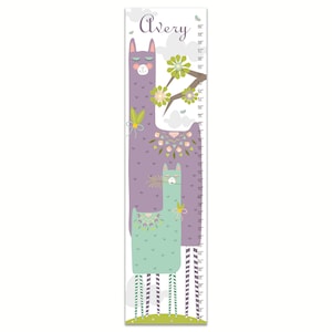 Personalized Llama Growth Chart: Woodland Nursery Decor