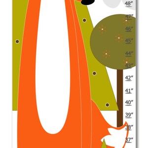 Custom Canvas Growth Chart Woodland Fox Fox Nursery Decor image 3