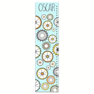 Growth Chart for Boys, Growth Chart Ruler, Personalized Canvas Growth Chart, Boys Gears and Transportation Growth Chart, Baby Shower Gift