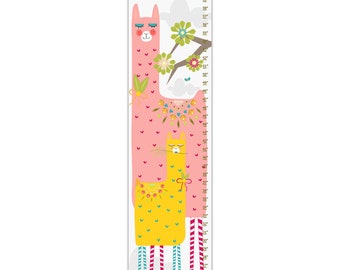 Personalized Llama Growth Chart: Woodland Nursery Decor