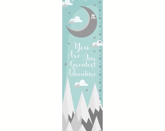 Mountain Canvas Growth Chart, You Are Our Greatest Adventure, Boy Growth Chart, Personalized Canvas Growth Chart Wall Art