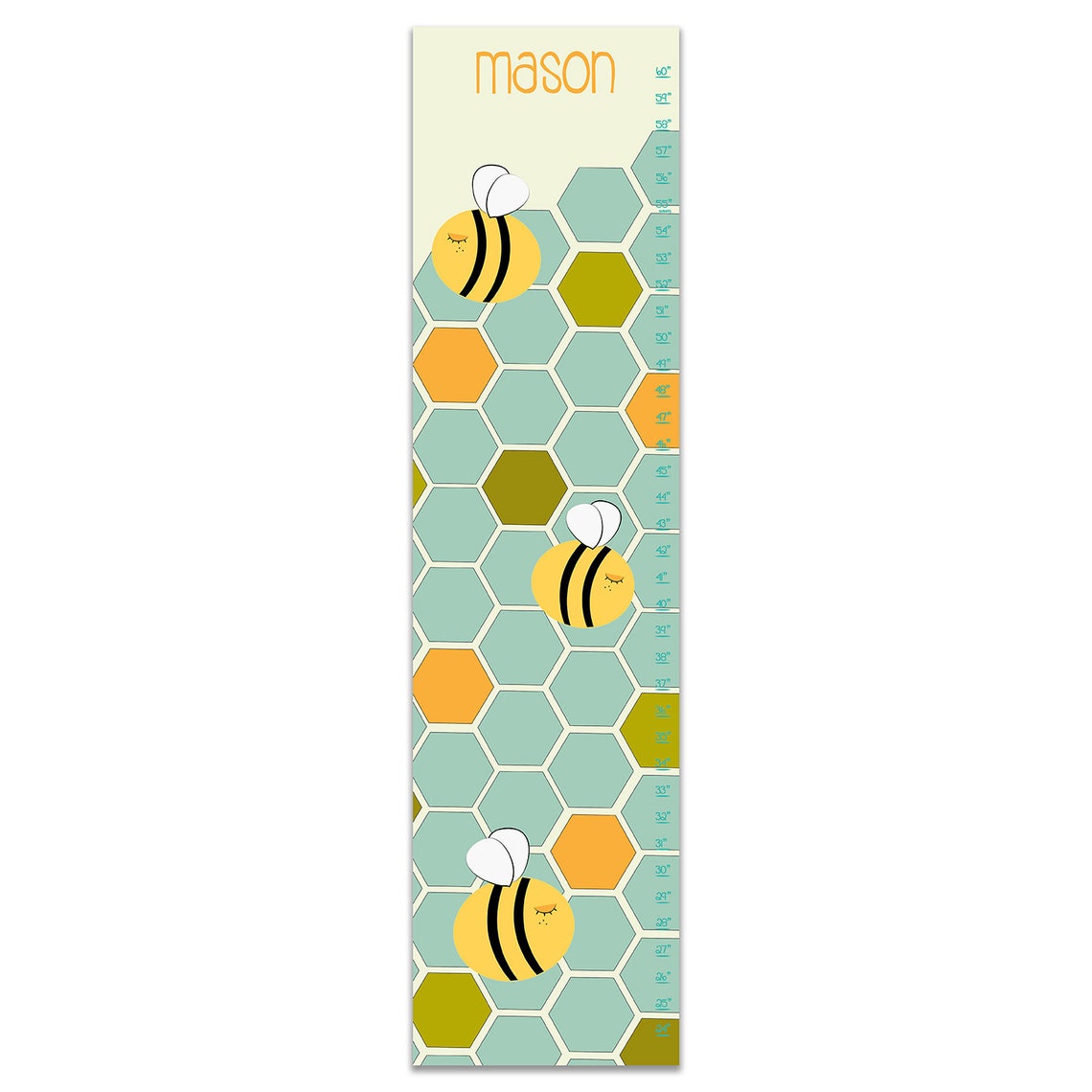 Growth Chart Nursery Decor Custom Canvas Growth Chart Etsy