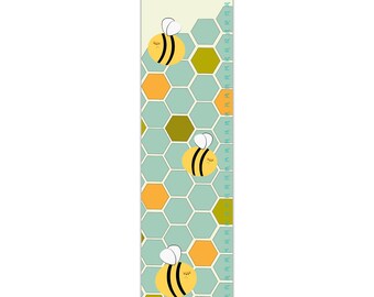 Personalized Honeybee Growth Chart: Canvas Nursery Decor