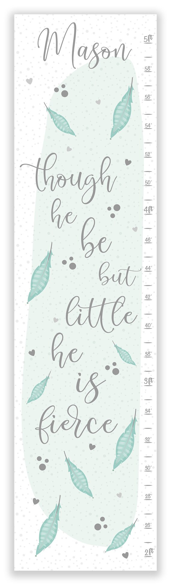 Growth chart ruler •8in. x 6ft. •Can be personalized with your child's  name, verse, or quote, image size:570x1948