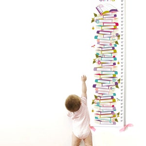 Growth Chart, Canvas Growth Chart, Book Growth Chart, Custom Growth Chart, Custom Purple Growth Chart, Purple Book Growth Chart