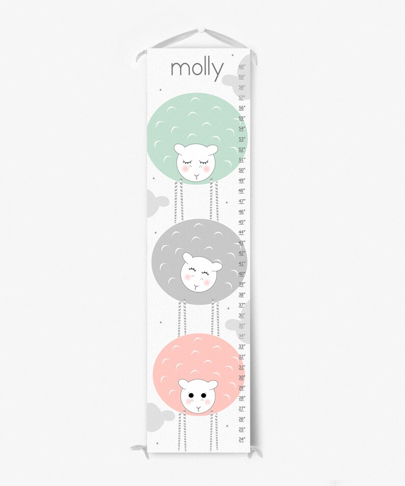 Personalized Canvas Sheep Stack Growth Chart growth Chart Etsy