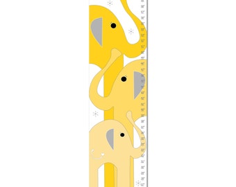 Growth Chart, Elephant Growth Chart, Yellow Elephant Growth Chart, Custom Growth Chart, Custom Yellow Growth Chart, Canvas Growth Chart