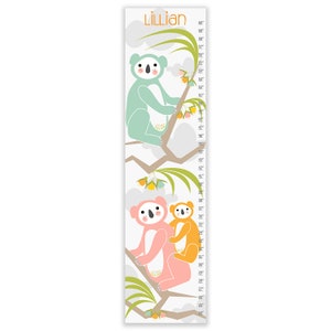 Personalized Koala Family Growth Chart: Nursery Canvas Decor