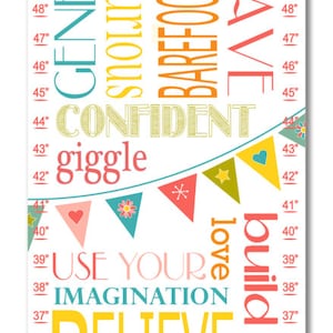 Twins Growth Chart / Ruler / Measure/ Childrens Wall Art- Subway Kid&#39;s Rules-  May be Personalized
