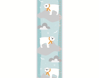 Polar Bear Canvas Personalized Growth Chart, Navy Aqua Growth Chart, Boy's Room, Nursery Decor