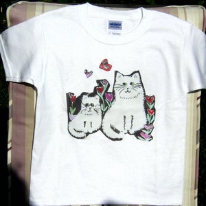 Tshirt clothing children tee shirt cat garden primary colors toddlers clearance sale image 2