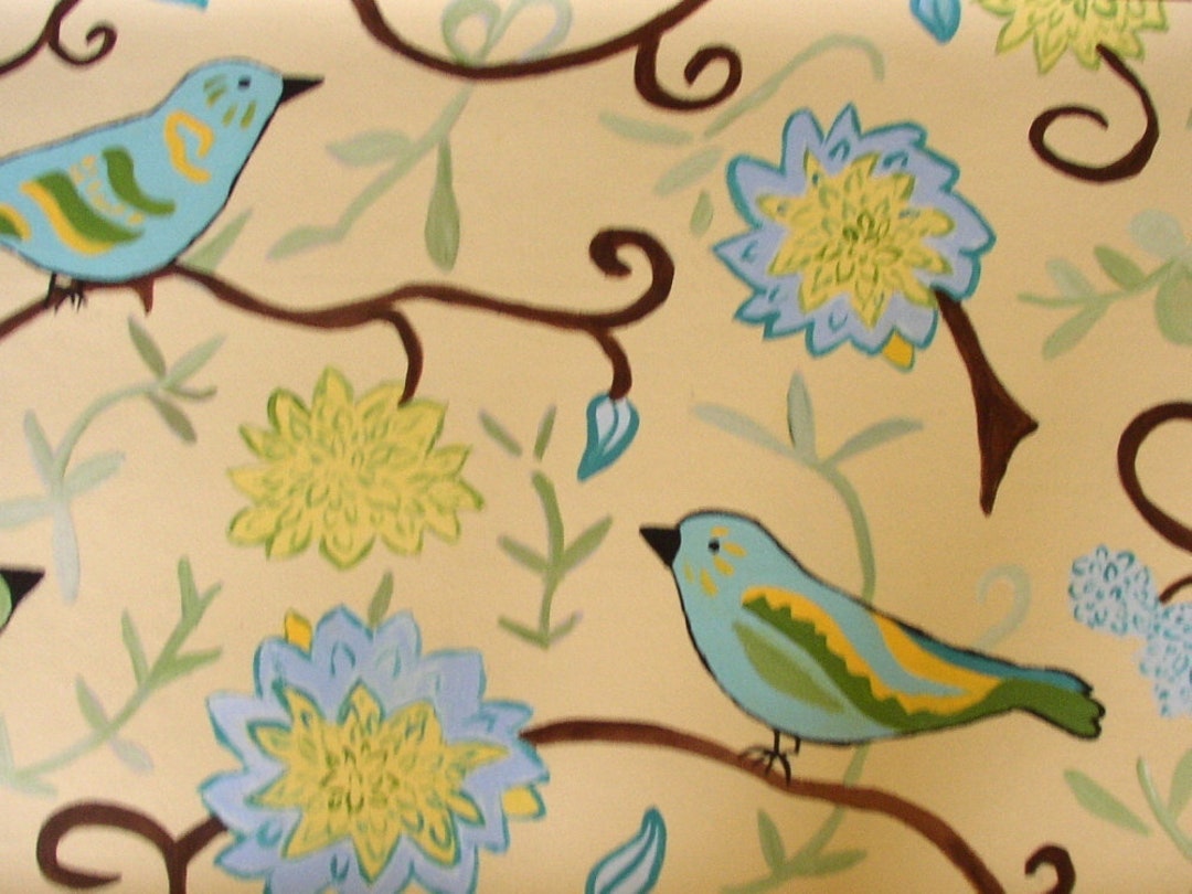 Birds and Floral Tablecloth Floor Cloth Modern Tablecloth - Etsy