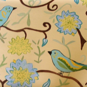 floorcloth floor mat painted rug birds and floral tablecloth custom order