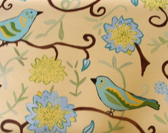 floorcloth floor mat painted rug birds and floral tablecloth custom order