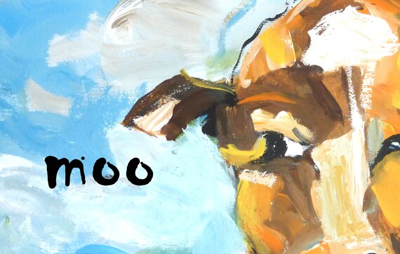 床敷き ペイント ラグ 動物 牛 茶色 青 MOO - Etsy 日本