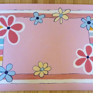 floorcloth pink flowers floor cloth