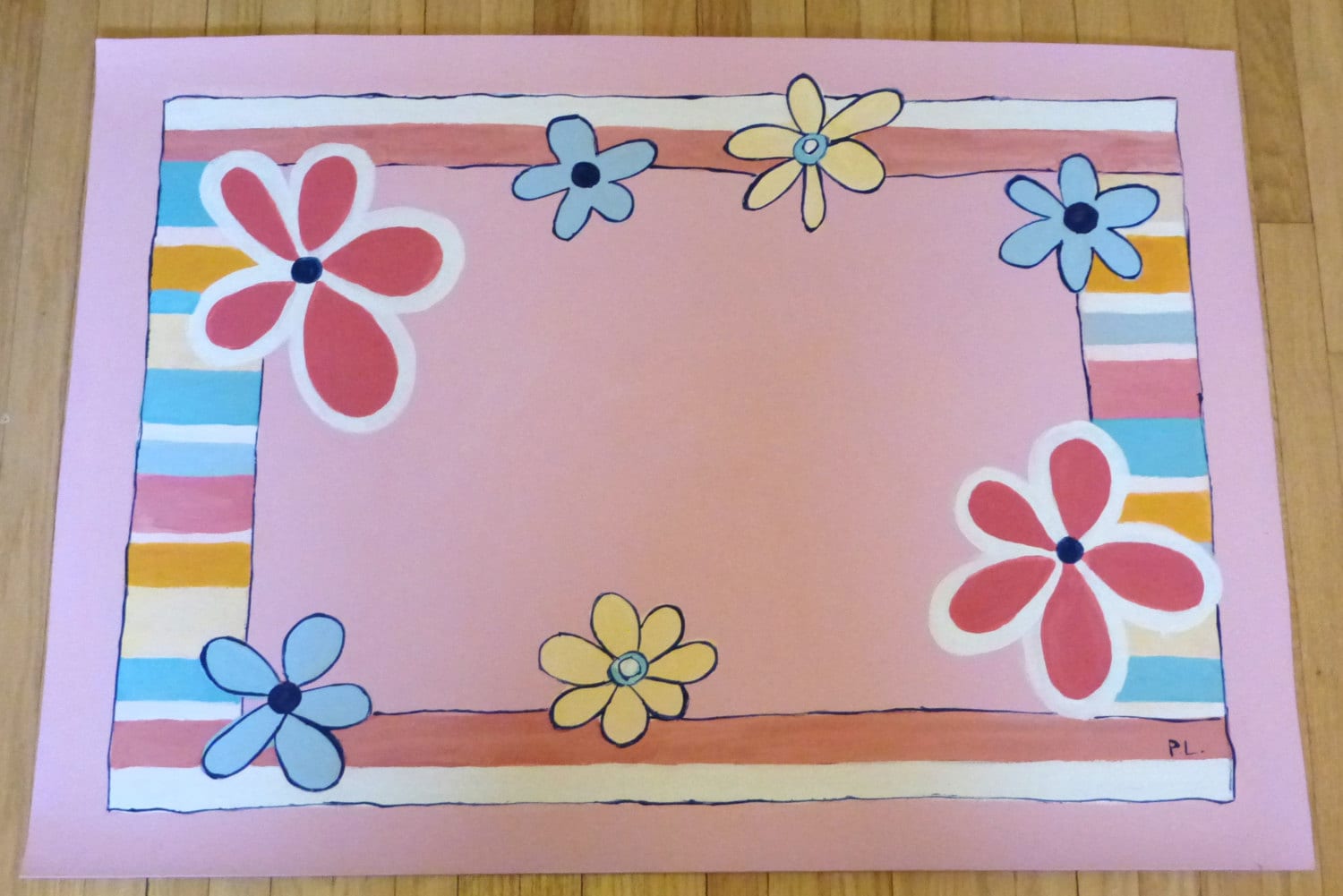 serpillère fleurs roses serpillière