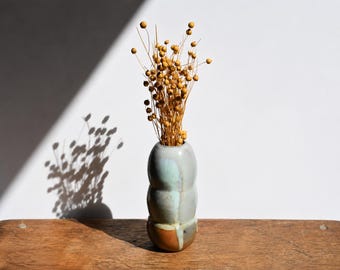 Curvy Ceramic Bubble Vase | 6 Inches Tall | Soda Fired | One-of-a-Kind Pottery Vessel